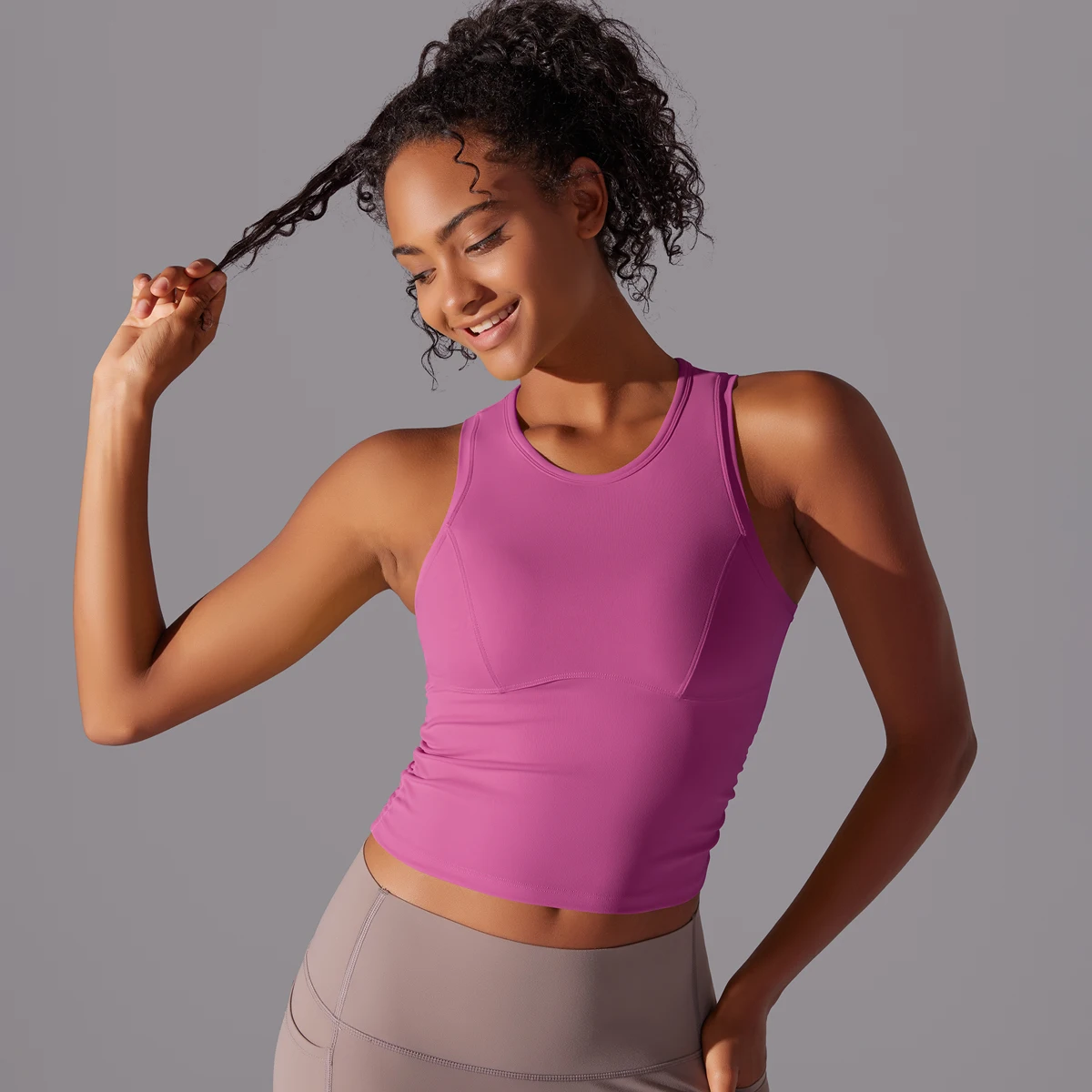 Sleeveless Yoga Vest Slim Sportswear Stretchy Slim Sports Bra Breathable Pleated Tank Top Quick Dry Fitness Wear Sexy Slim Top