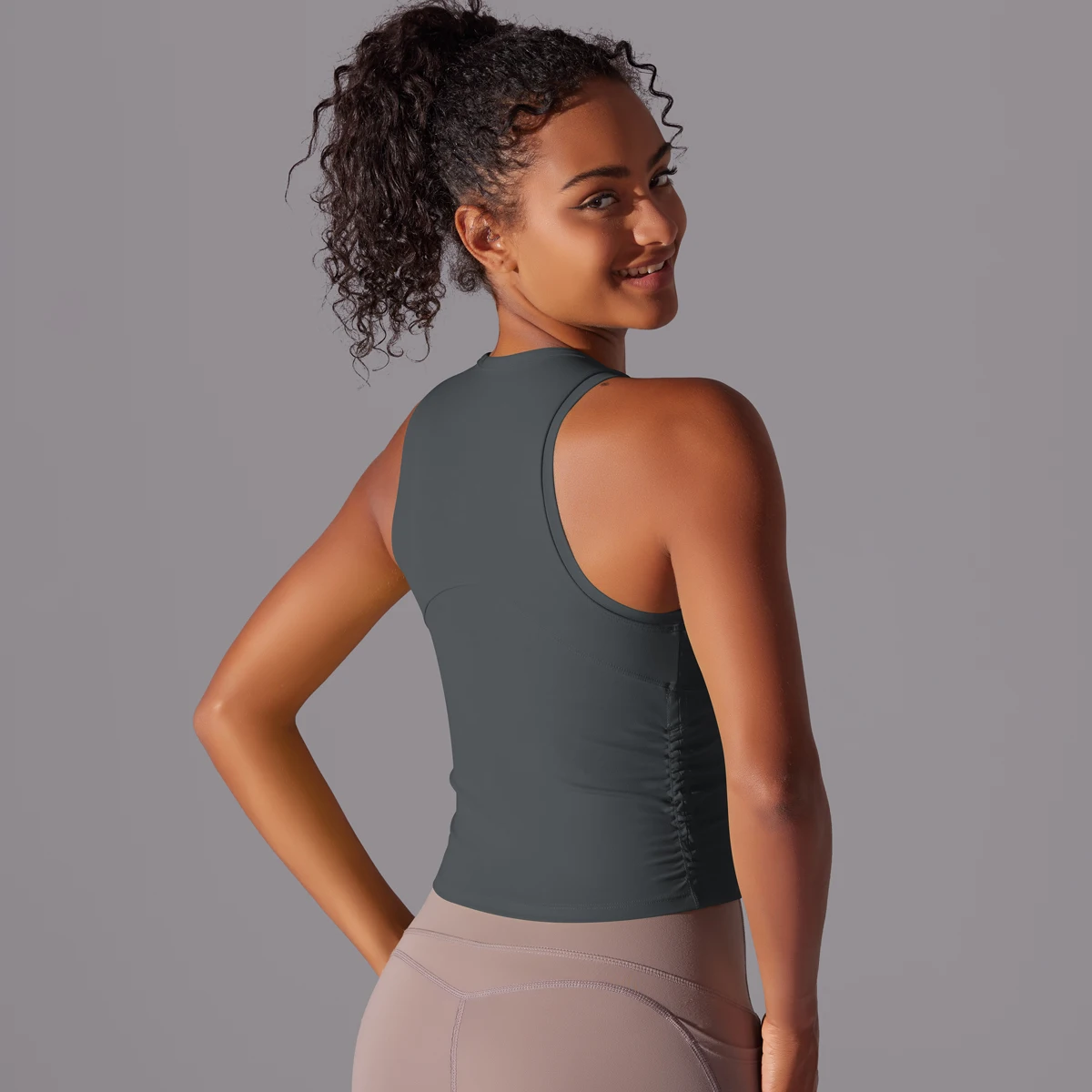 Sleeveless Yoga Vest Slim Sportswear Stretchy Slim Sports Bra Breathable Pleated Tank Top Quick Dry Fitness Wear Sexy Slim Top
