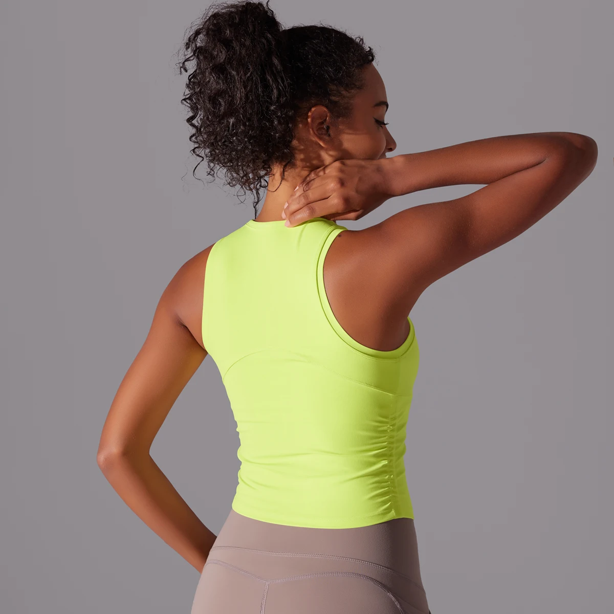 Sleeveless Yoga Vest Slim Sportswear Stretchy Slim Sports Bra Breathable Pleated Tank Top Quick Dry Fitness Wear Sexy Slim Top