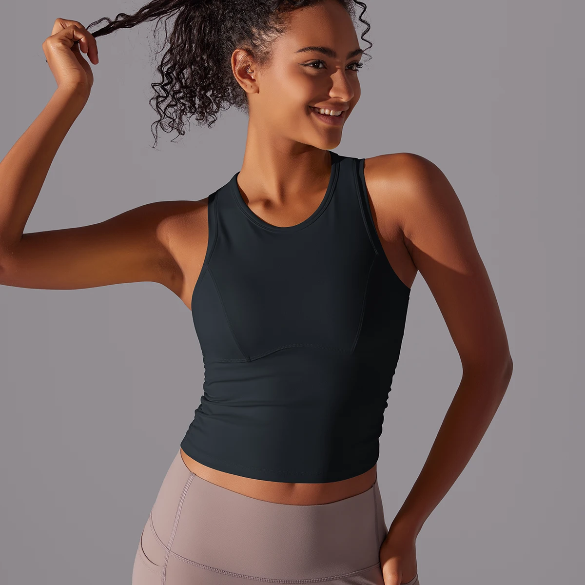Sleeveless Yoga Vest Slim Sportswear Stretchy Slim Sports Bra Breathable Pleated Tank Top Quick Dry Fitness Wear Sexy Slim Top