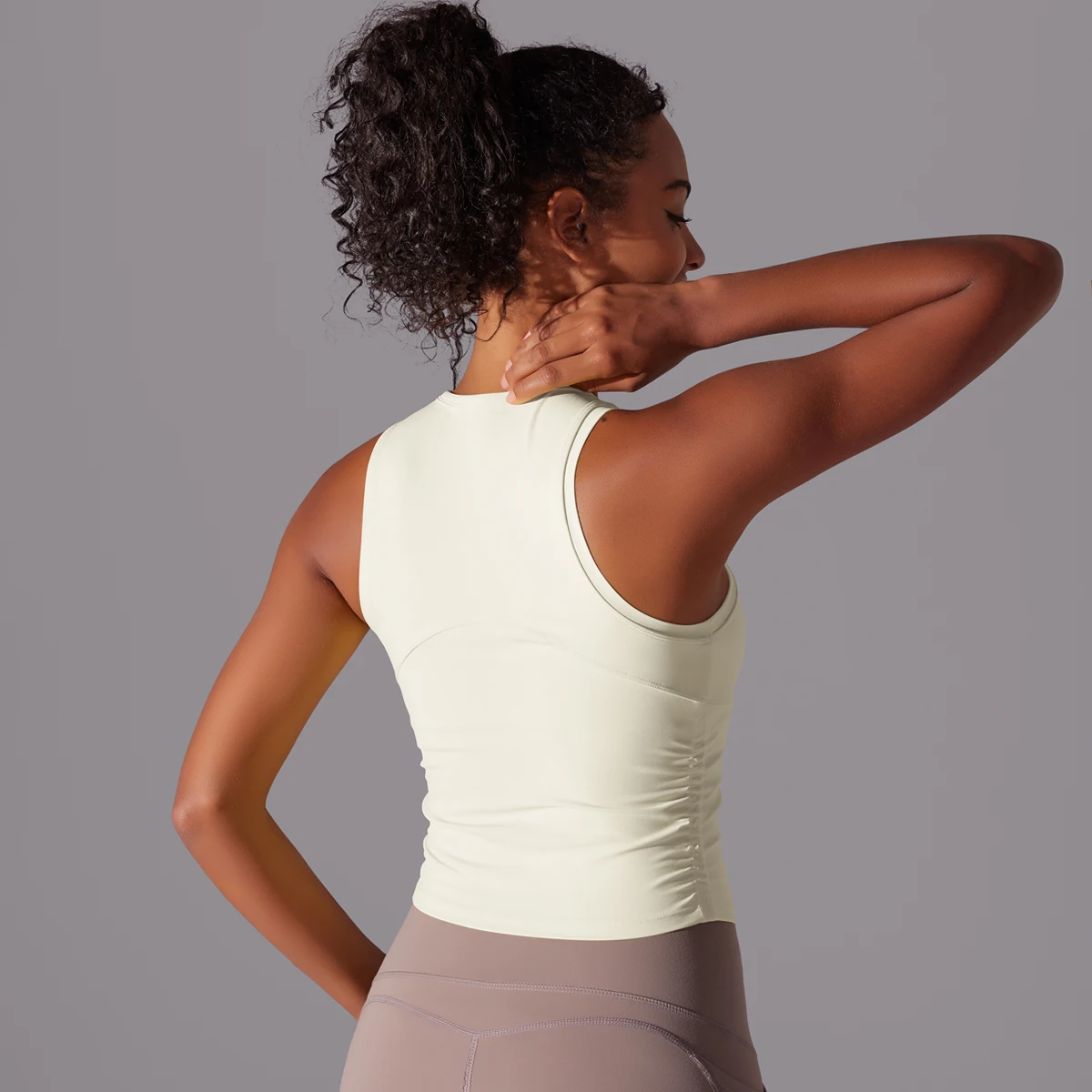 Sleeveless Yoga Vest Slim Sportswear Stretchy Slim Sports Bra Breathable Pleated Tank Top Quick Dry Fitness Wear Sexy Slim Top