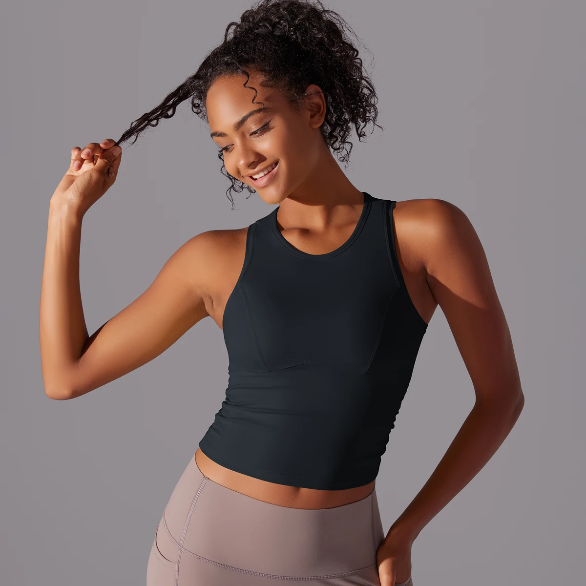 Sleeveless Yoga Vest Slim Sportswear Stretchy Slim Sports Bra Breathable Pleated Tank Top Quick Dry Fitness Wear Sexy Slim Top