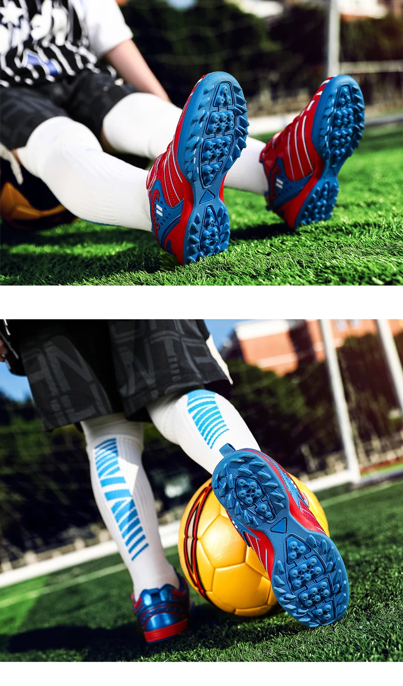 Personality Stylish And Comfortable Boys Girls Training Game Sneakers Indoor Outdoor Lawn Youth Student Soccer Shoes 25-35#