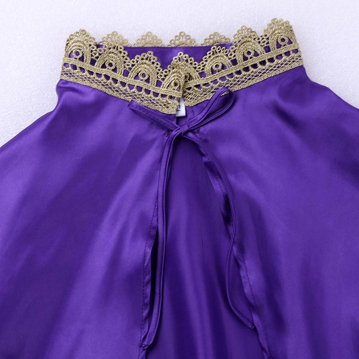 2Pcs Women Adults Dance Cosplay Costume Halloween Party Role Play Outfit Shiny Satin Cape Top With Sleeveless Leotard Bodysuit