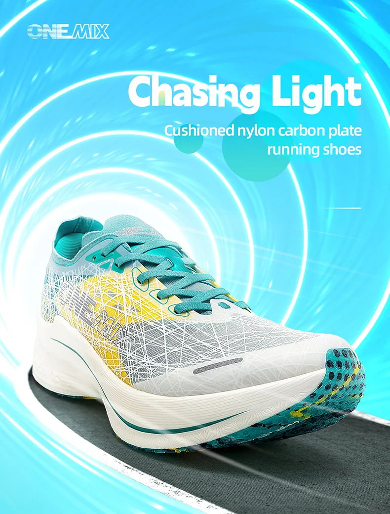 ONEMIX New Nylon Carbon Plate Marathon Running Shoe Pro Tests Stable Support For Shock-absorbing Ultralight Bounce Sneakers