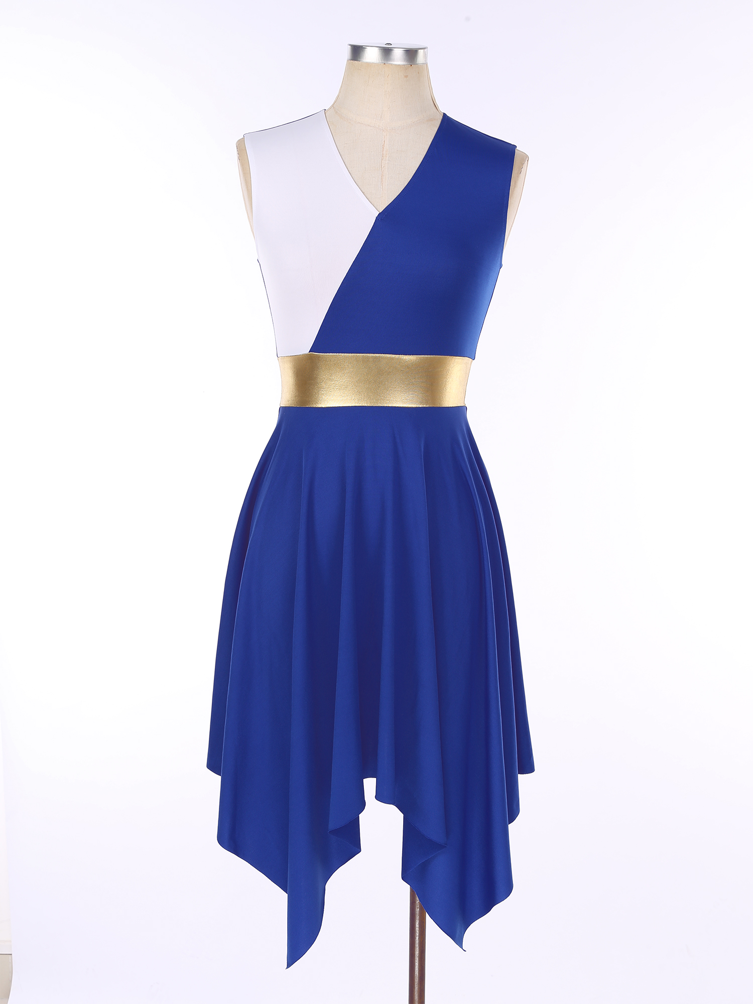 Women Color Block Modern Liturgical Dance Costumes Church Worship Praise Dancewear Stage Performance Costume Lyrical Dance Dress