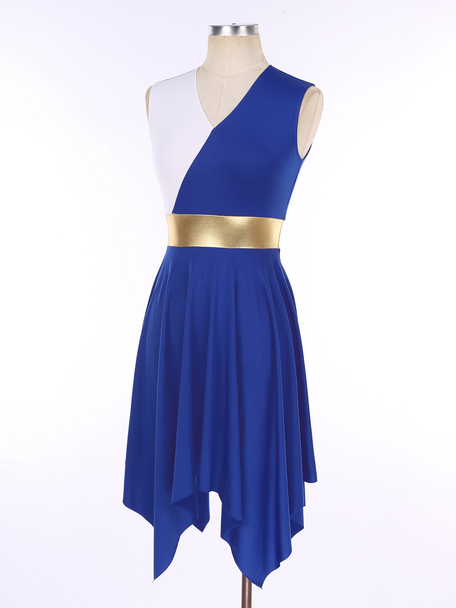 Women Color Block Modern Liturgical Dance Costumes Church Worship Praise Dancewear Stage Performance Costume Lyrical Dance Dress