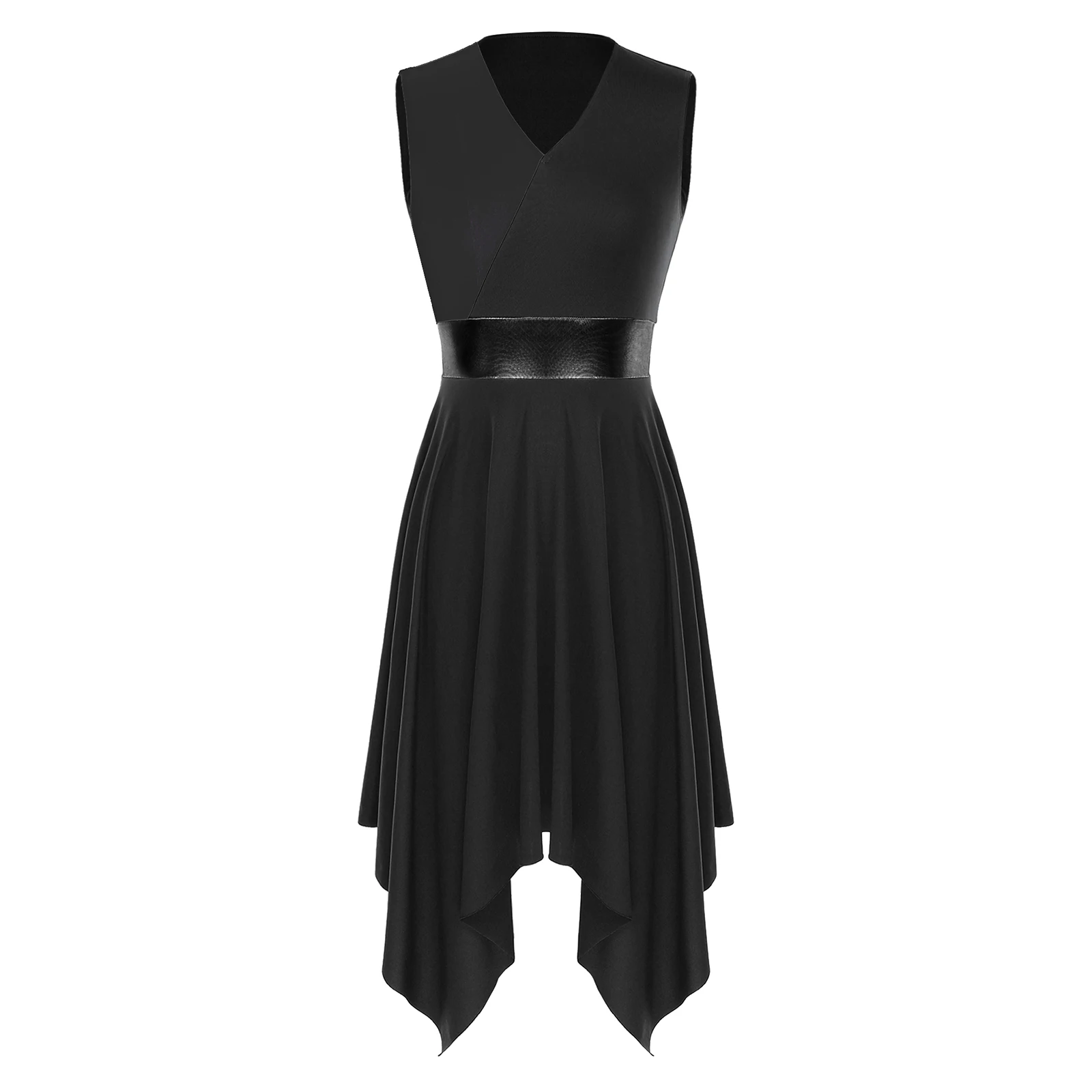 Women Color Block Modern Liturgical Dance Costumes Church Worship Praise Dancewear Stage Performance Costume Lyrical Dance Dress