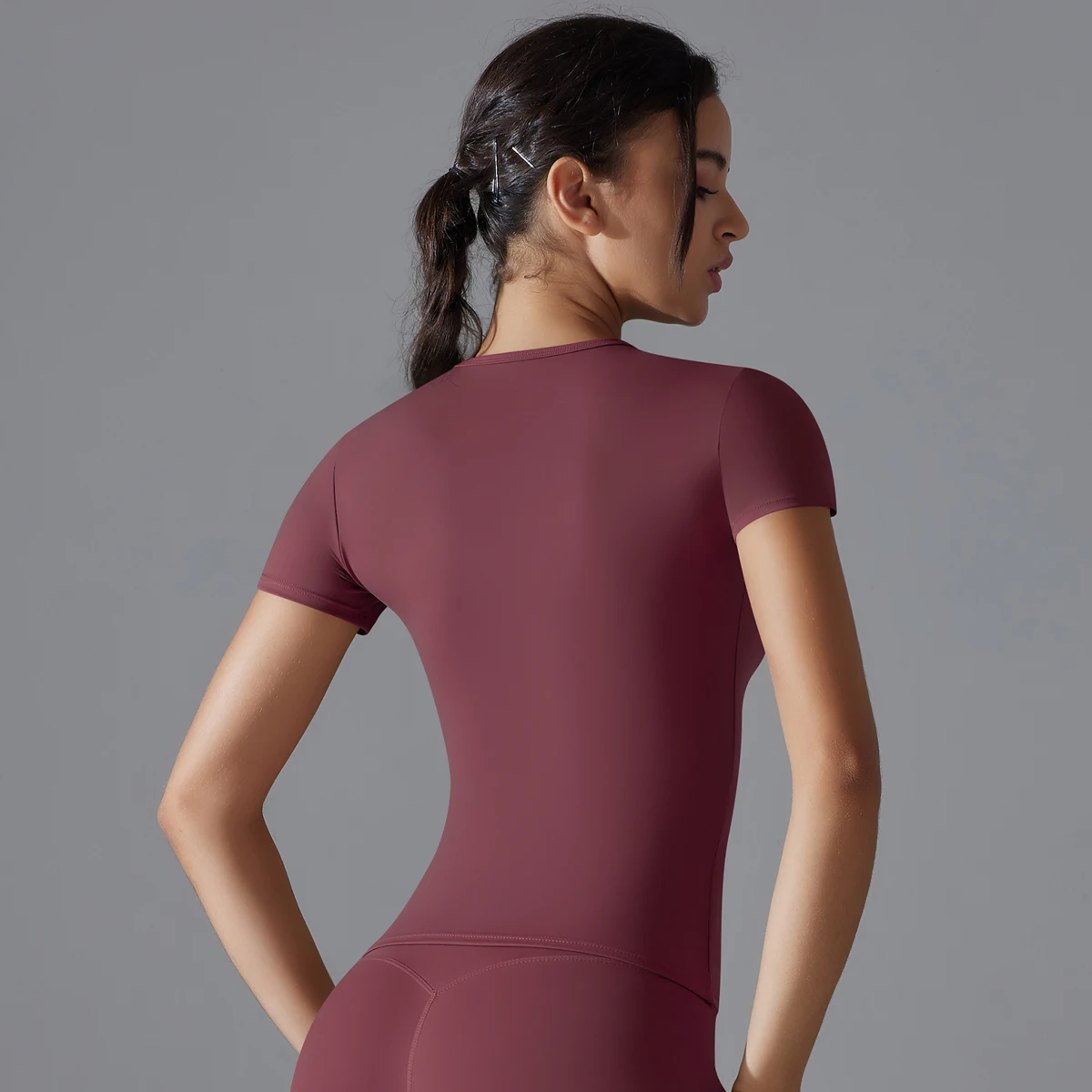 Yoga Vest Training Fitness Top Windproof Running Suit Solid Colour Cycling Fitness Quick Dry Women's Sweatshirt