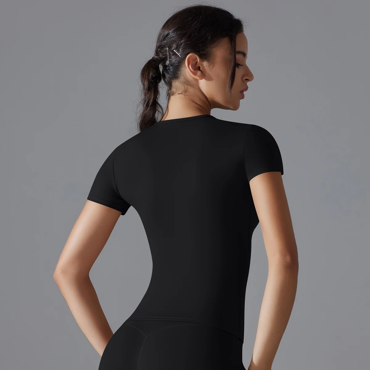 Yoga Vest Training Fitness Top Windproof Running Suit Solid Colour Cycling Fitness Quick Dry Women's Sweatshirt