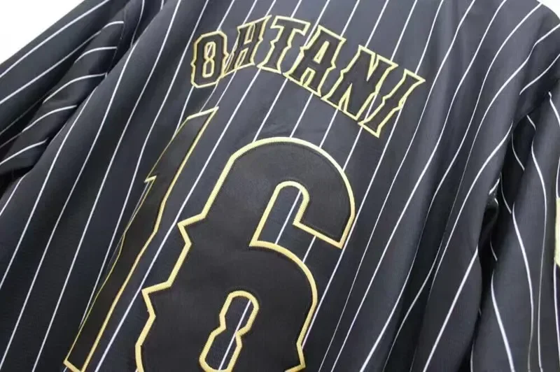 Japan 16 OHTANI Baseball Jersey Oversize Outdoor Sportswear Embroidery Sewing Stripes Hip Hop Cloth High Street T-Shirts