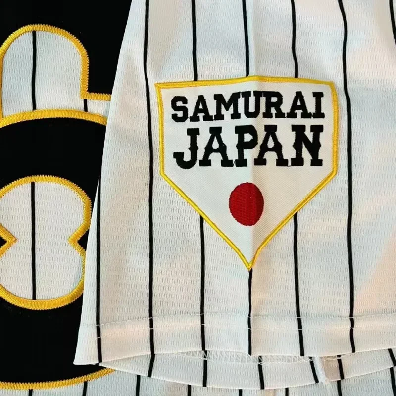 Japan 16 OHTANI Baseball Jersey Oversize Outdoor Sportswear Embroidery Sewing Stripes Hip Hop Cloth High Street T-Shirts