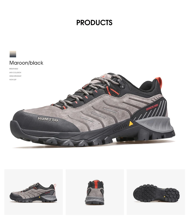 HUMTTO Outdoor Sneakers for Men Genuine Leather Hiking Boots Mens Luxury Designer Climbing Trekking Sports Safety Work Man Shoes