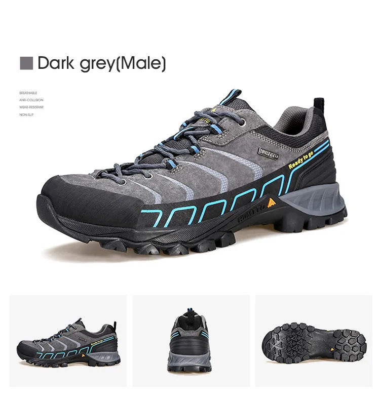 HUMTTO Outdoor Sneakers for Men Genuine Leather Hiking Boots Mens Luxury Designer Climbing Trekking Sports Safety Work Man Shoes