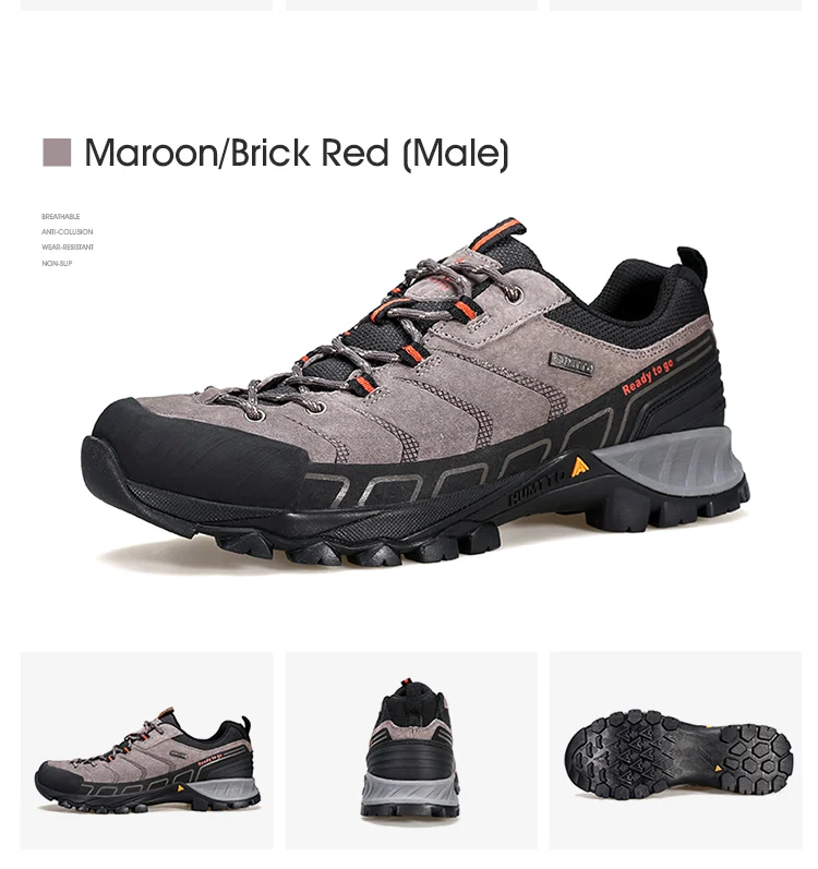 HUMTTO Outdoor Sneakers for Men Genuine Leather Hiking Boots Mens Luxury Designer Climbing Trekking Sports Safety Work Man Shoes