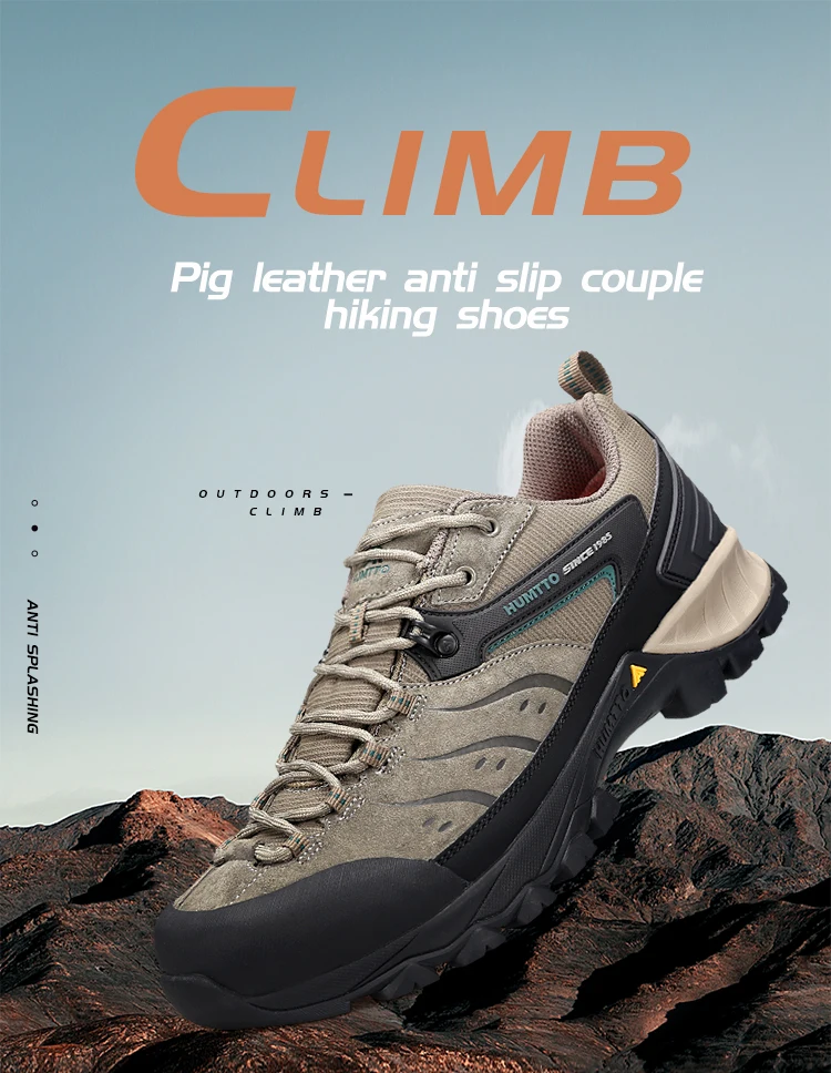 HUMTTO Outdoor Sneakers for Men Genuine Leather Hiking Boots Mens Luxury Designer Climbing Trekking Sports Safety Work Man Shoes