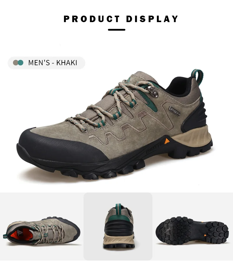 HUMTTO Outdoor Sneakers for Men Genuine Leather Hiking Boots Mens Luxury Designer Climbing Trekking Sports Safety Work Man Shoes