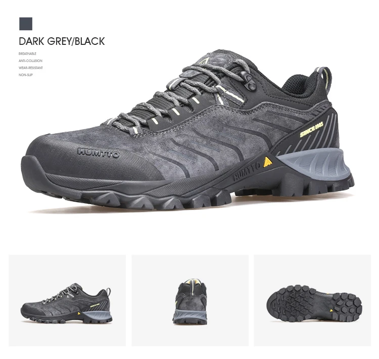HUMTTO Outdoor Sneakers for Men Genuine Leather Hiking Boots Mens Luxury Designer Climbing Trekking Sports Safety Work Man Shoes