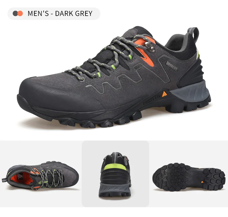 HUMTTO Outdoor Sneakers for Men Genuine Leather Hiking Boots Mens Luxury Designer Climbing Trekking Sports Safety Work Man Shoes