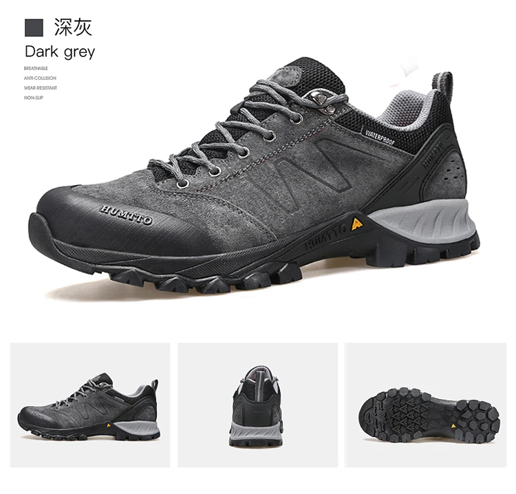 HUMTTO Outdoor Sneakers for Men Genuine Leather Hiking Boots Mens Luxury Designer Climbing Trekking Sports Safety Work Man Shoes