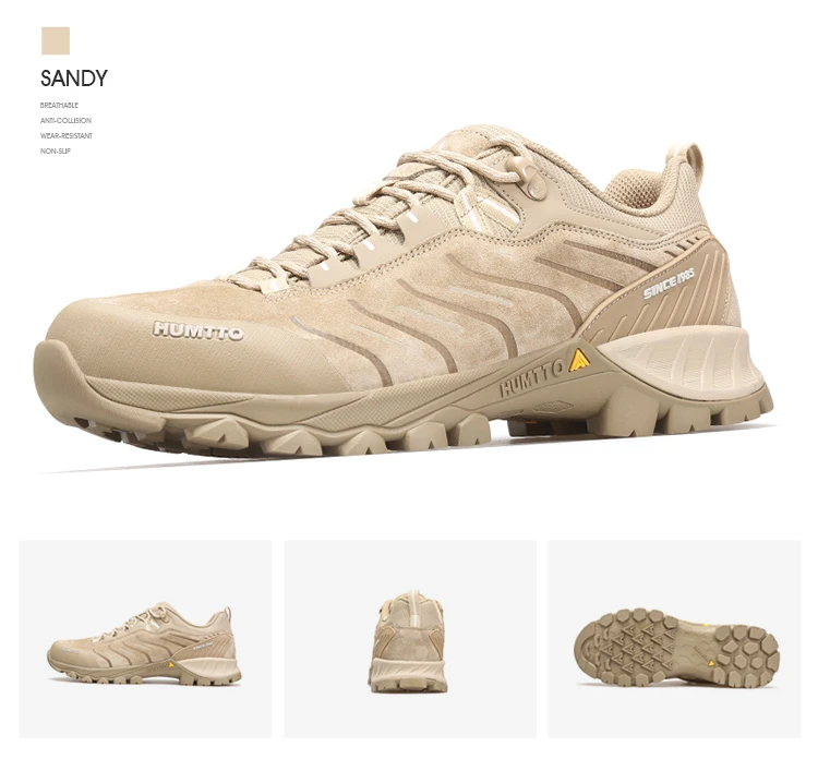 HUMTTO Outdoor Sneakers for Men Genuine Leather Hiking Boots Mens Luxury Designer Climbing Trekking Sports Safety Work Man Shoes