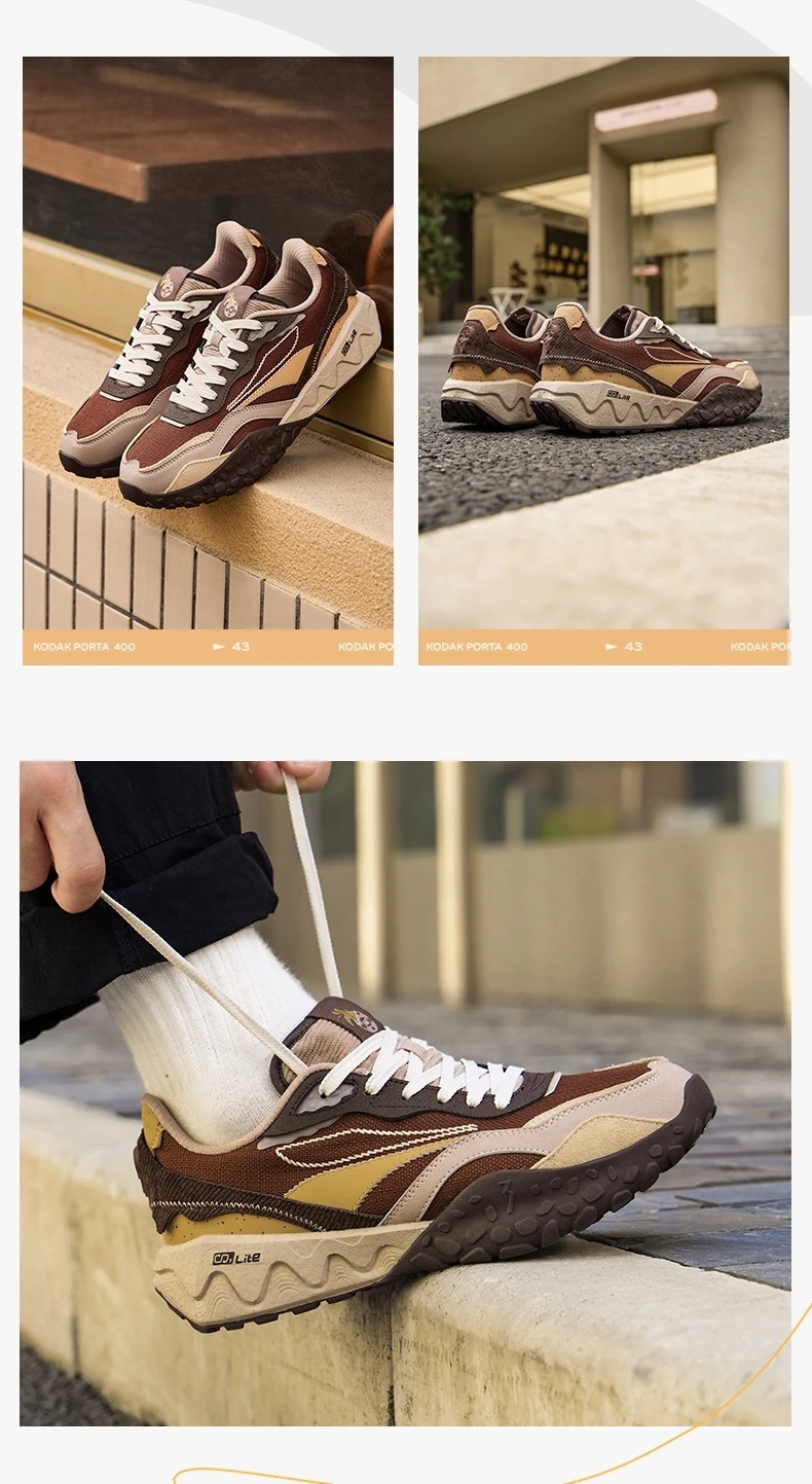 361 Degrees Men's Sports Shoes Autumn Couple New Mesh Retro Wear-resistant Non-Slip Casual Thick-soled Sneakers Male 672446763