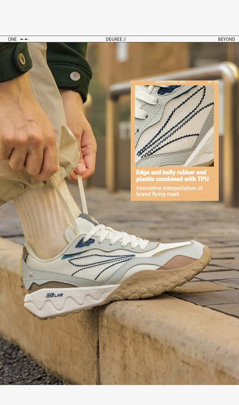 361 Degrees Men's Sports Shoes Autumn Couple New Mesh Retro Wear-resistant Non-Slip Casual Thick-soled Sneakers Male 672446763