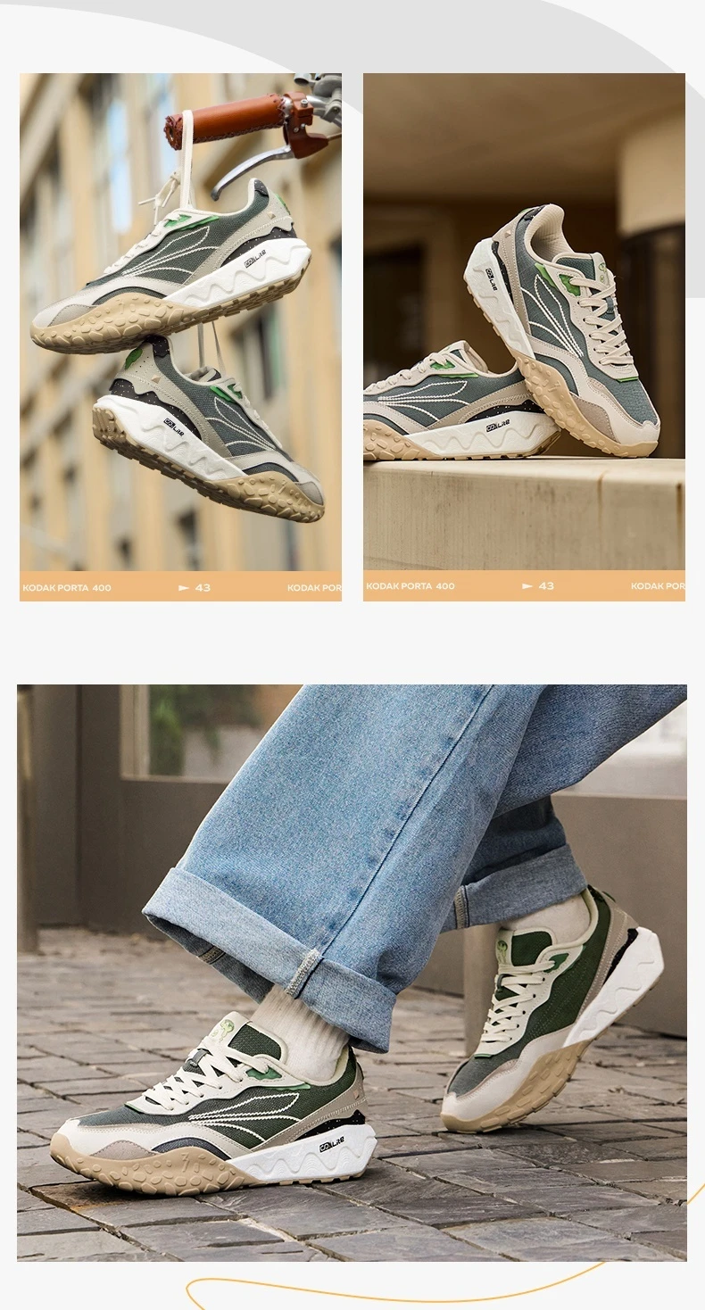 361 Degrees Men's Sports Shoes Autumn Couple New Mesh Retro Wear-resistant Non-Slip Casual Thick-soled Sneakers Male 672446763