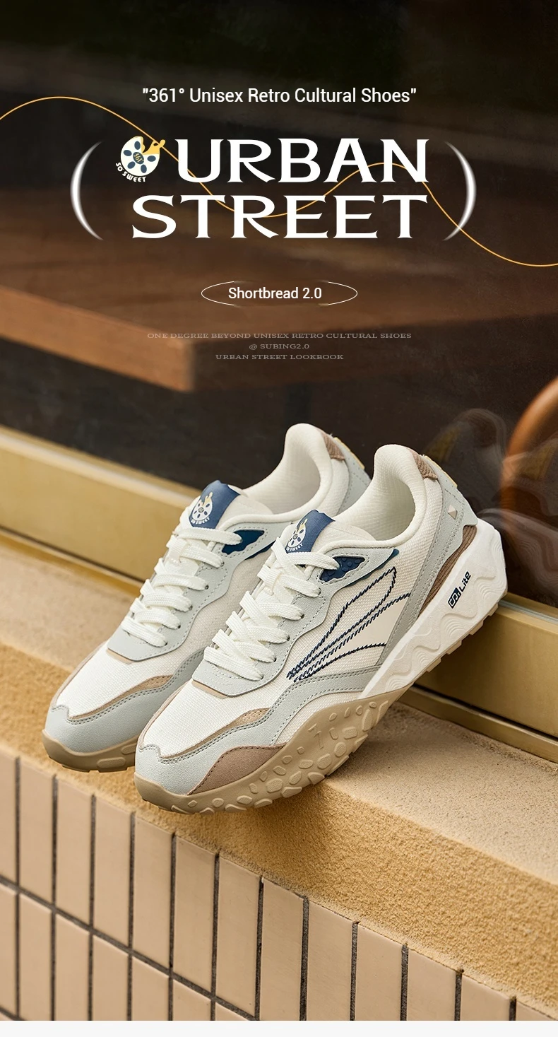 361 Degrees Men's Sports Shoes Autumn Couple New Mesh Retro Wear-resistant Non-Slip Casual Thick-soled Sneakers Male 672446763