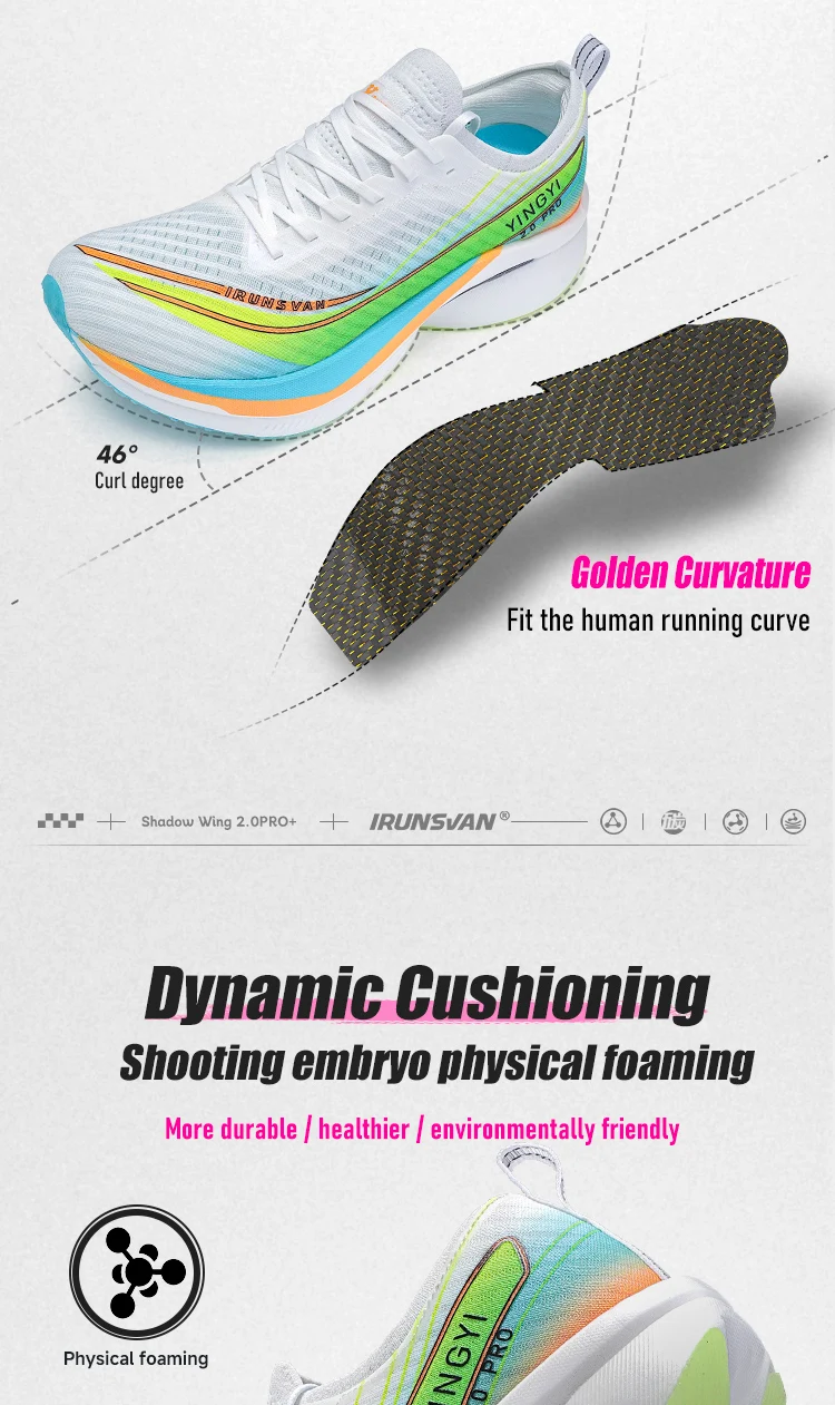 IRUNSVAN SHADOW WING 2.0 PRO 2025 Marathon Sports Running Shoes Outdoor Breathable Men Sports Shoes Anti-slip Male Sneakers 2503