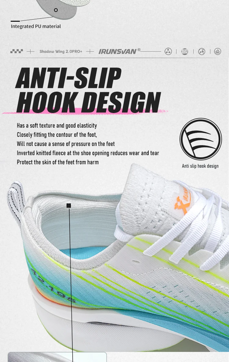 IRUNSVAN SHADOW WING 2.0 PRO 2025 Marathon Sports Running Shoes Outdoor Breathable Men Sports Shoes Anti-slip Male Sneakers 2503