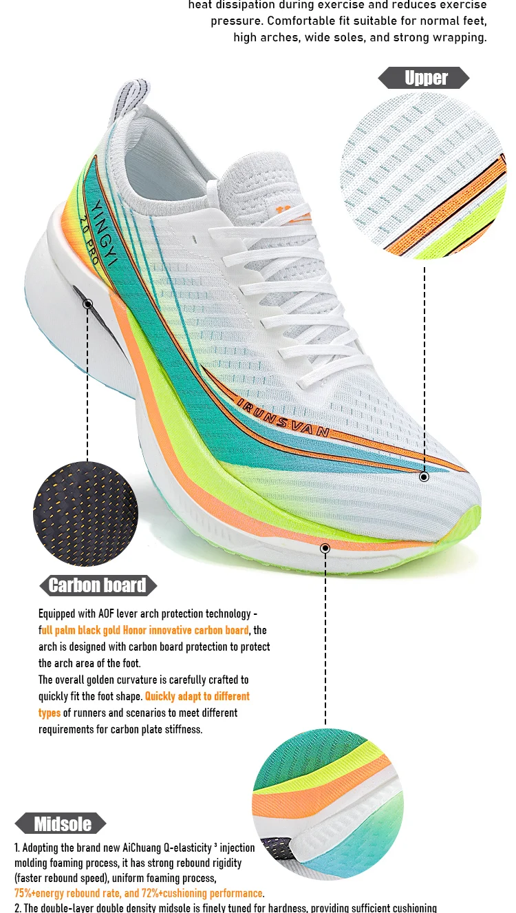 IRUNSVAN SHADOW WING 2.0 PRO 2025 Marathon Sports Running Shoes Outdoor Breathable Men Sports Shoes Anti-slip Male Sneakers 2503