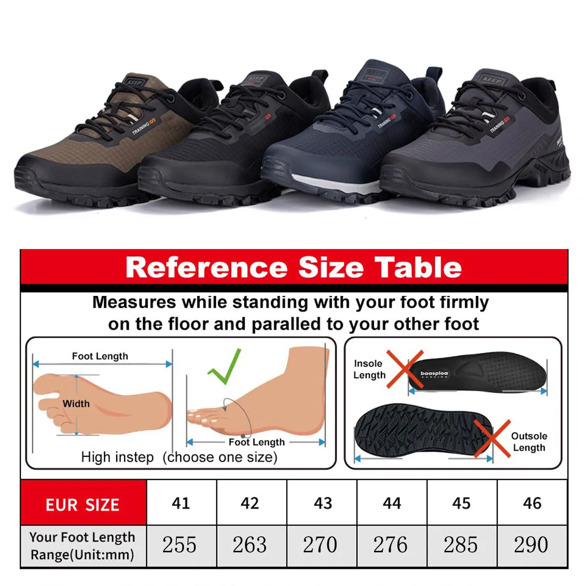 Baasploa Men Hiking Shoes New Outdoor Climbing Waterproof Non-slip Wear-resistant Sneakers Male Casual Lace-Up Walking Shoes 