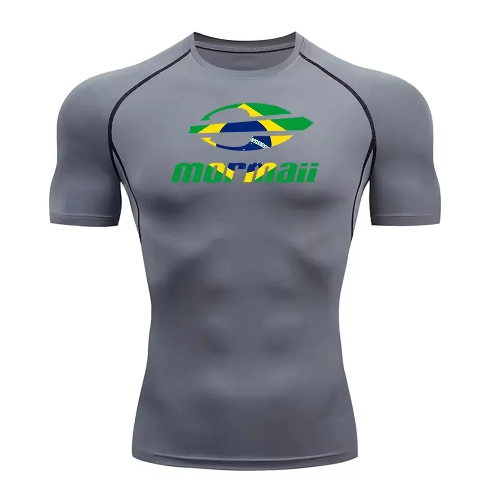 Men Rash Guard Surfing Diving Tee Swimwear Tight Short Sleeve T Shirt Swim Floatsuit Top UV Swimming RashGuard Prevent Jellyfish