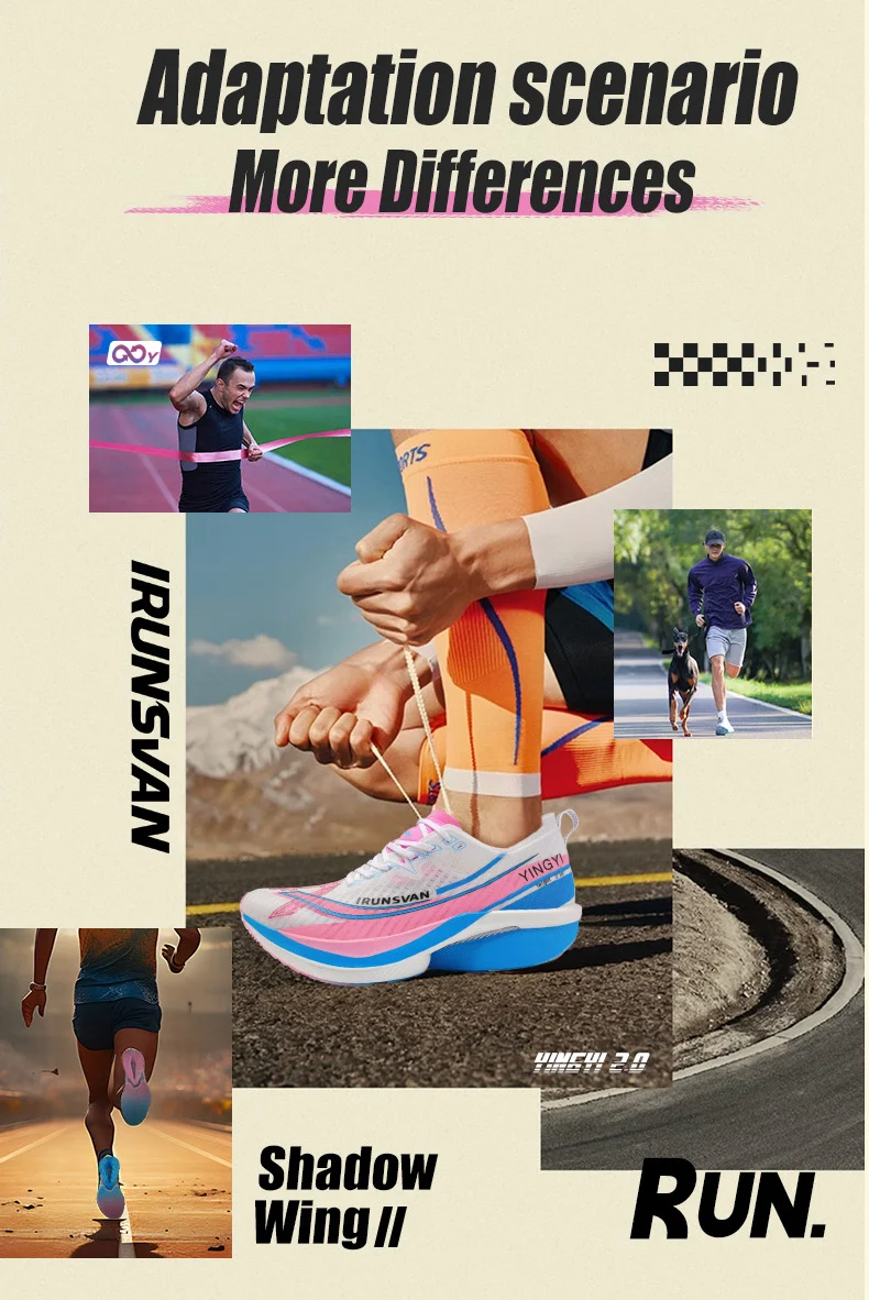 IRUNSVAN Men's Full-Palm Carbon Plate Marathon Road Running Shoes With Quick Rebound And Full Of Power Zapatillas De Deporte