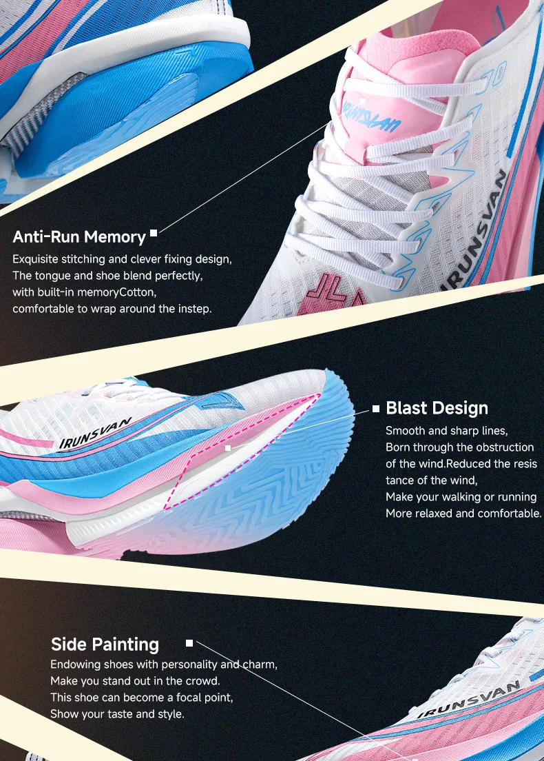 IRUNSVAN Men's Full-Palm Carbon Plate Marathon Road Running Shoes With Quick Rebound And Full Of Power Zapatillas De Deporte