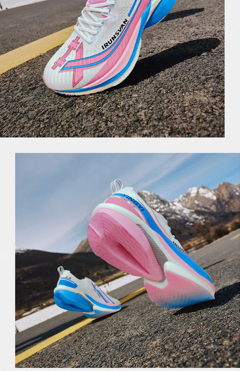 IRUNSVAN Men's Full-Palm Carbon Plate Marathon Road Running Shoes With Quick Rebound And Full Of Power Zapatillas De Deporte