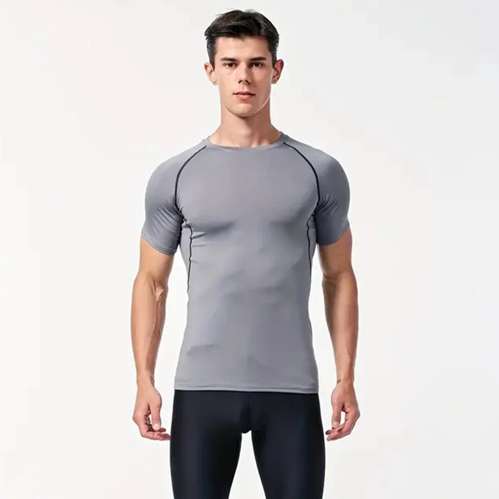 Men's T-Shirt Running Sport T Shirt Men Compression Top Tee Fitness Quick Dry Tight Training Gym Sport Running Shirts Men Jersey