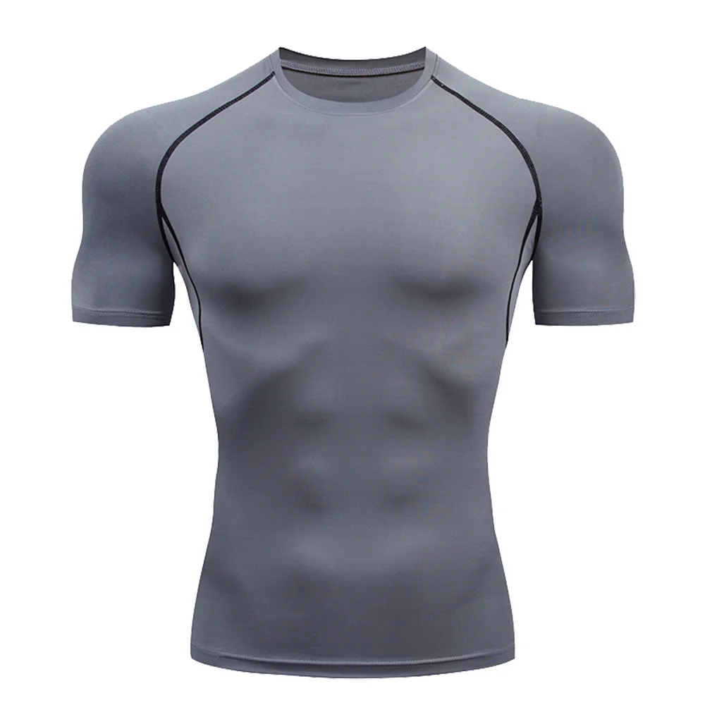 Men's T-Shirt Running Sport T Shirt Men Compression Top Tee Fitness Quick Dry Tight Training Gym Sport Running Shirts Men Jersey
