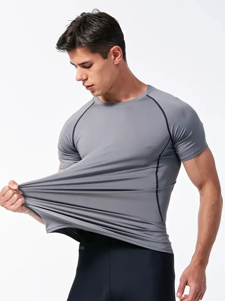Men's T-Shirt Running Sport T Shirt Men Compression Top Tee Fitness Quick Dry Tight Training Gym Sport Running Shirts Men Jersey