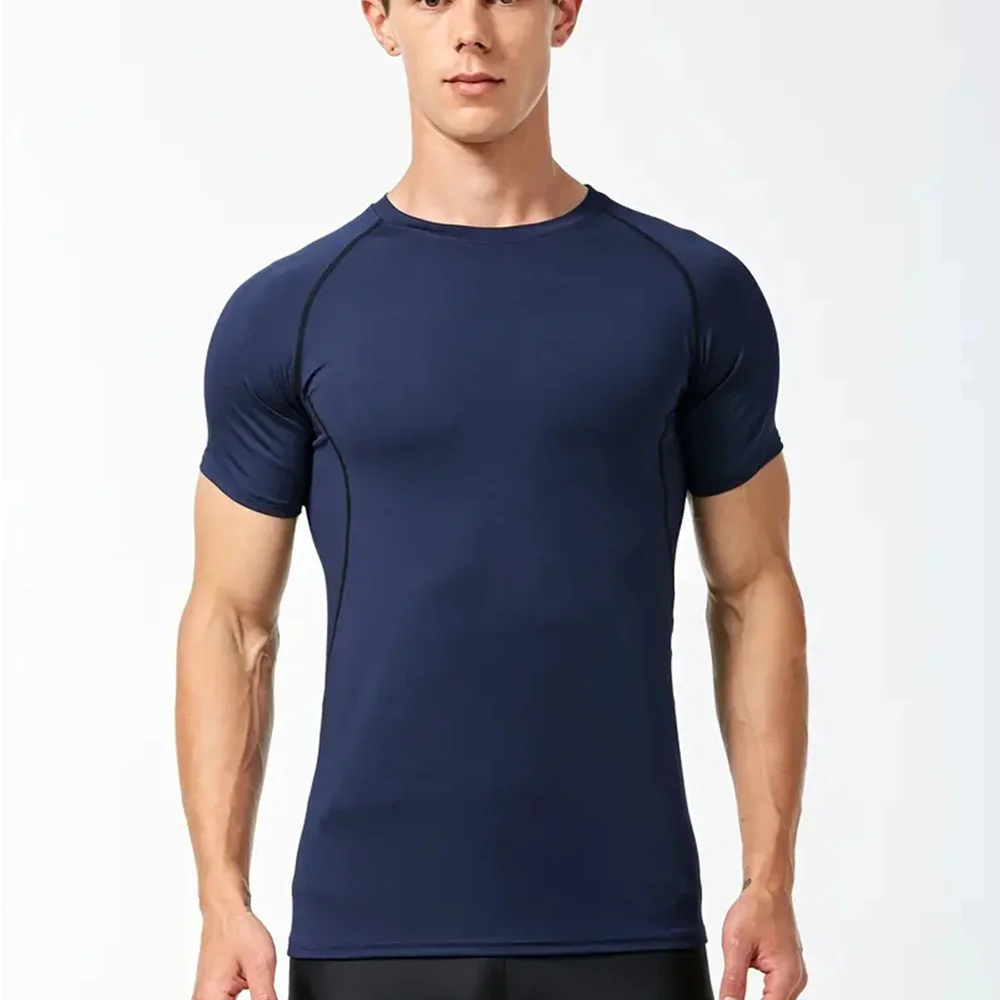 Men's T-Shirt Running Sport T Shirt Men Compression Top Tee Fitness Quick Dry Tight Training Gym Sport Running Shirts Men Jersey
