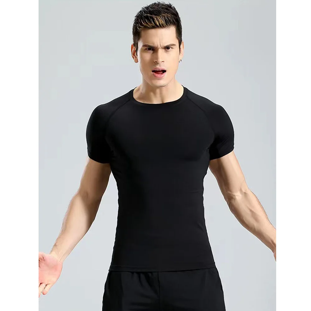 Men's T-Shirt Running Sport T Shirt Men Compression Top Tee Fitness Quick Dry Tight Training Gym Sport Running Shirts Men Jersey