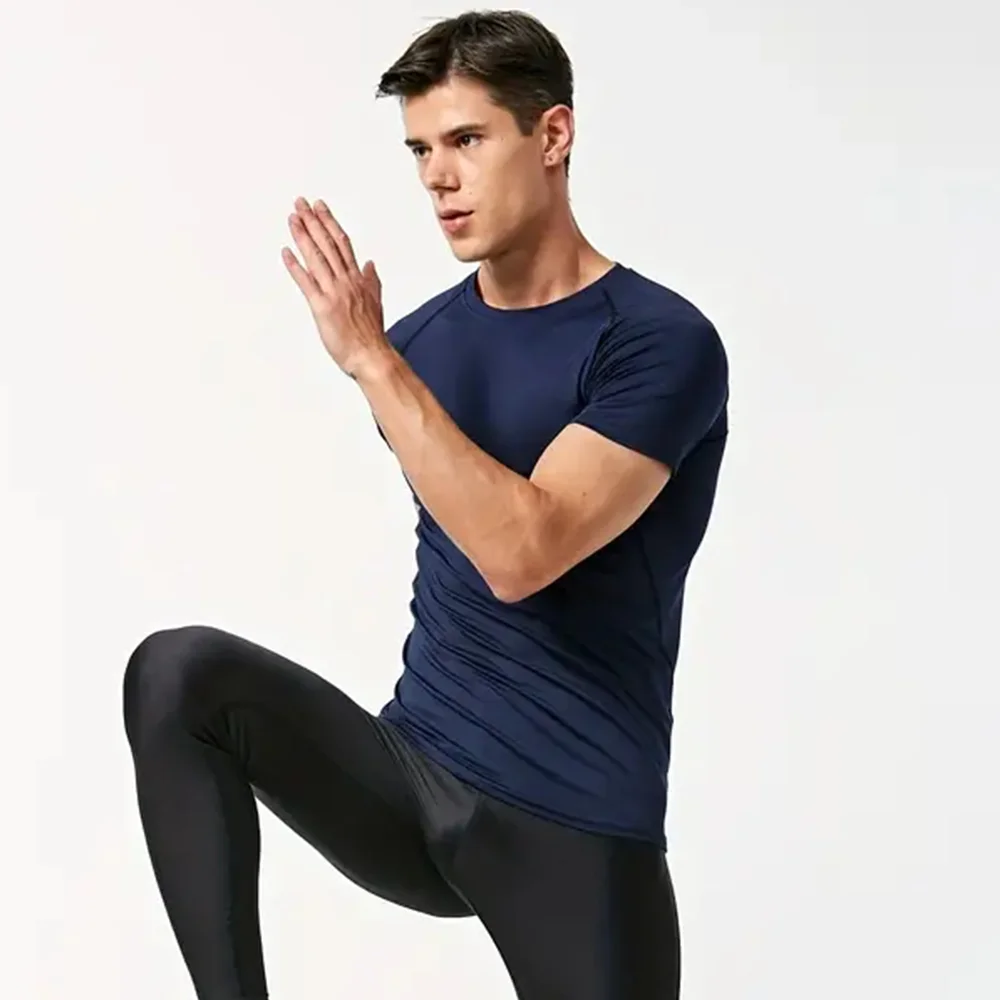 Men's T-Shirt Running Sport T Shirt Men Compression Top Tee Fitness Quick Dry Tight Training Gym Sport Running Shirts Men Jersey