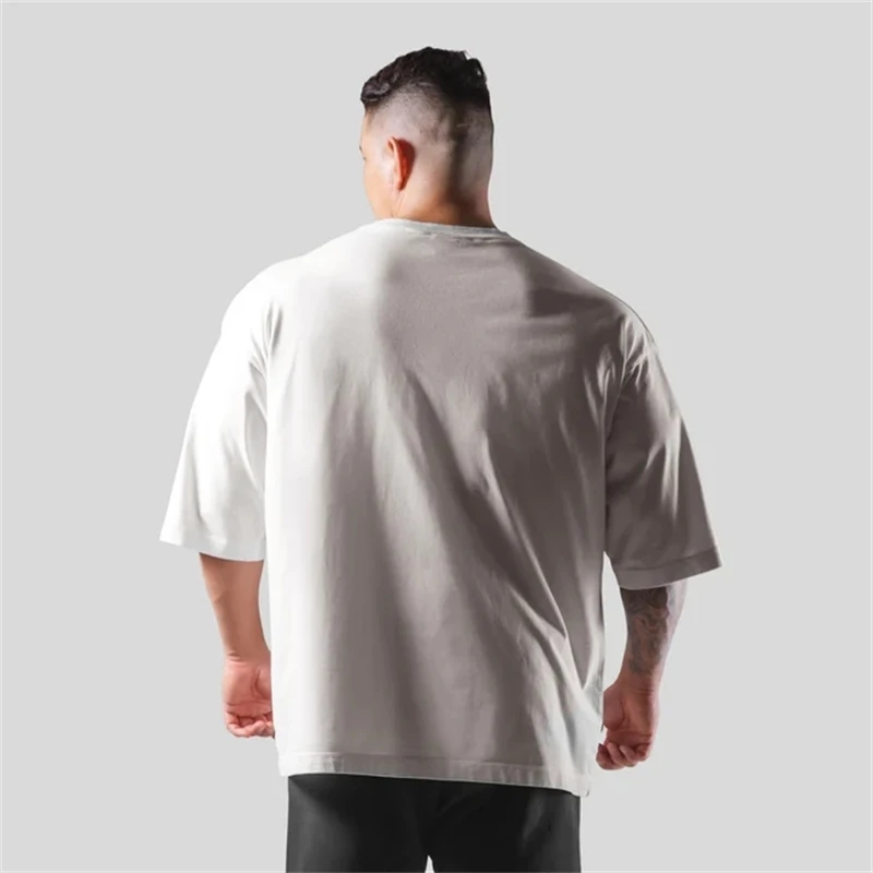 LYFT Oversized Training Men's T-Shirt Design Letters Print T Shirts For Men Loose Fashion Sport Street Casual ClothesTees Tops