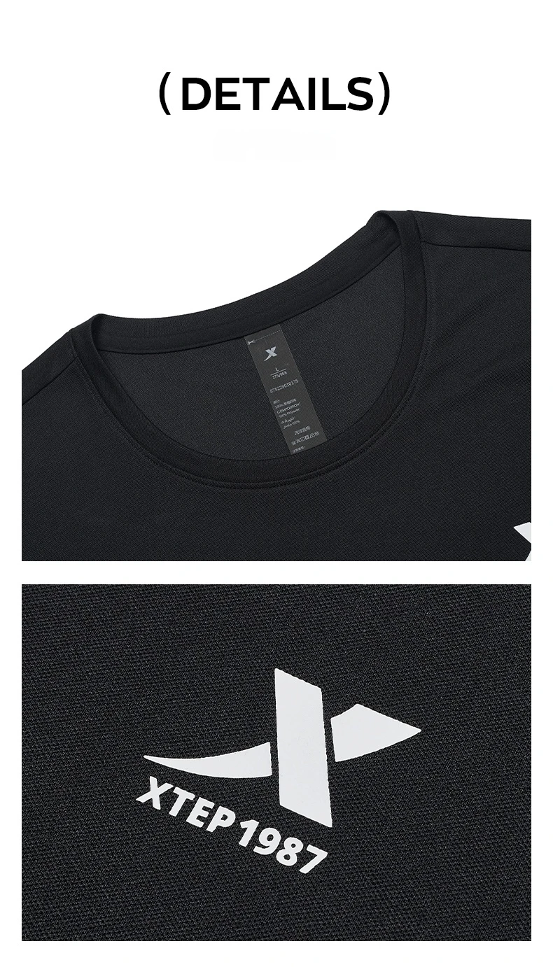 Xtep Short Sleeve Round-Neck T-Shirt For Men 2025 Spring Quick-Drying Sports Training Breathable Outdoor Cool Tops 875229010175