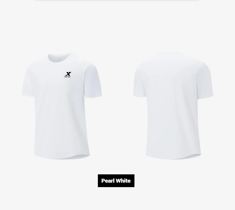 Xtep Short Sleeve Round-Neck T-Shirt For Men 2025 Spring Quick-Drying Sports Training Breathable Outdoor Cool Tops 875229010175