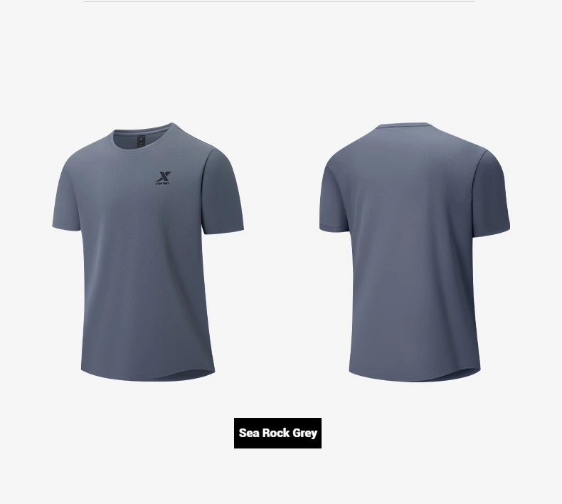 Xtep Short Sleeve Round-Neck T-Shirt For Men 2025 Spring Quick-Drying Sports Training Breathable Outdoor Cool Tops 875229010175