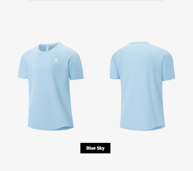 Xtep Short Sleeve Round-Neck T-Shirt For Men 2025 Spring Quick-Drying Sports Training Breathable Outdoor Cool Tops 875229010175