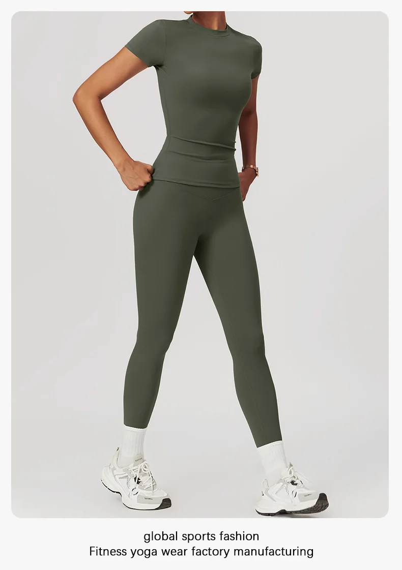 Women's Sports T Shirt Summer Short Sleeve Running Round Neck Breathable Stretchy GYM Yoga Slim Fitness Active Top Tee