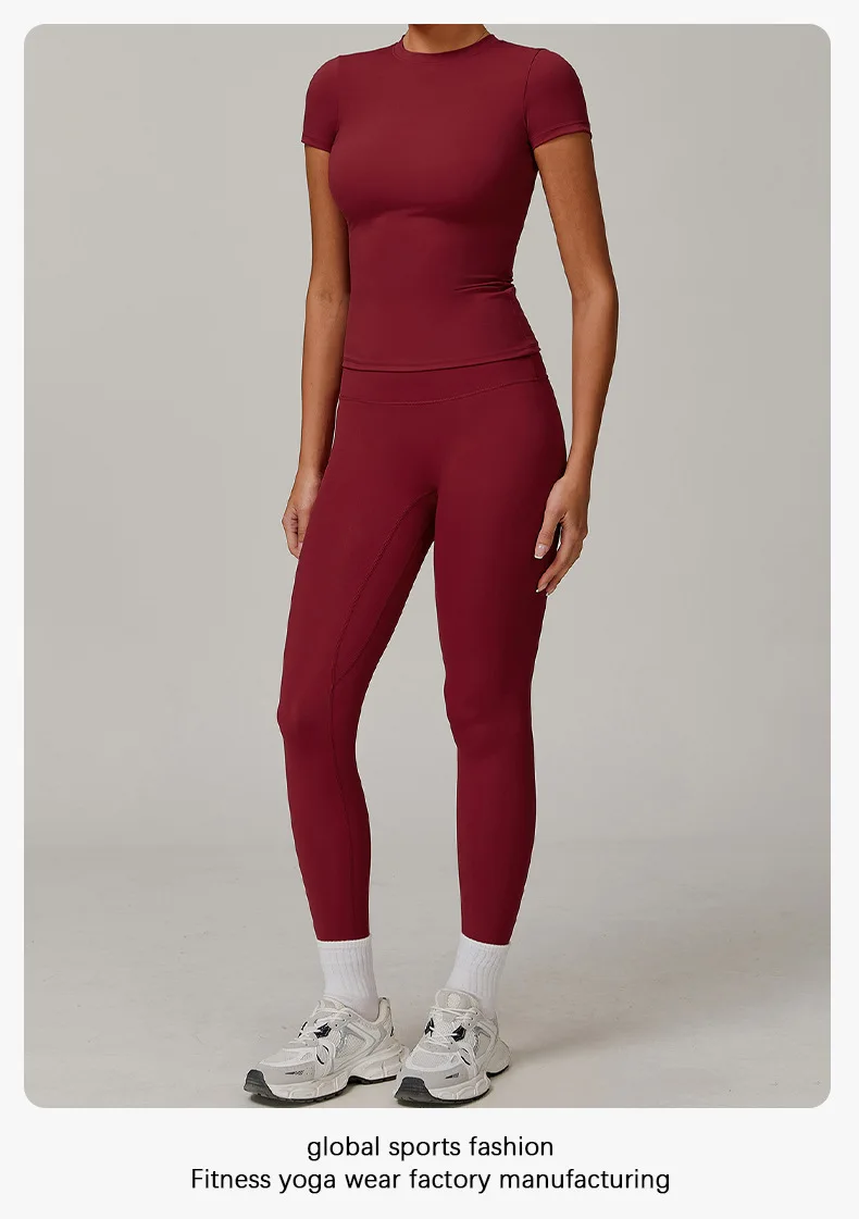 Women's Sports T Shirt Summer Short Sleeve Running Round Neck Breathable Stretchy GYM Yoga Slim Fitness Active Top Tee